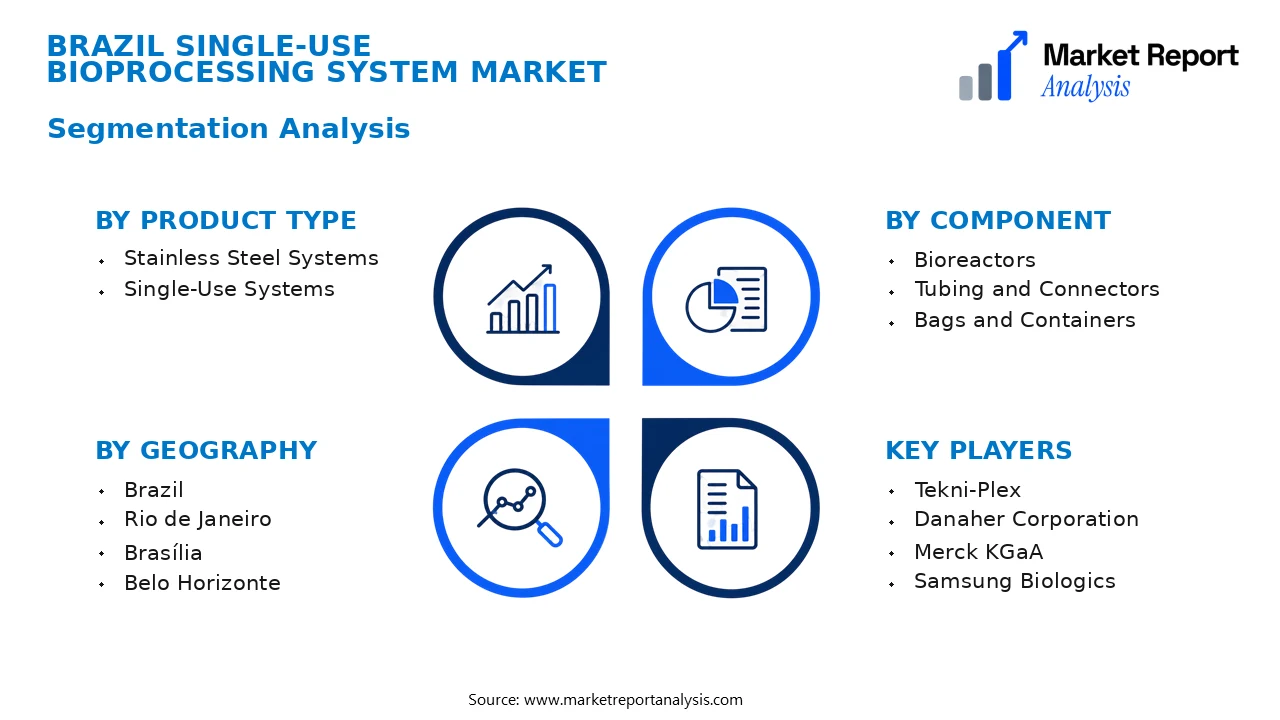 Brazil Single-Use Bioprocessing System Market Segments and Segmentation Analysis Brazil Single-Use Bioprocessing System Market Segments and Segmentation Analysis