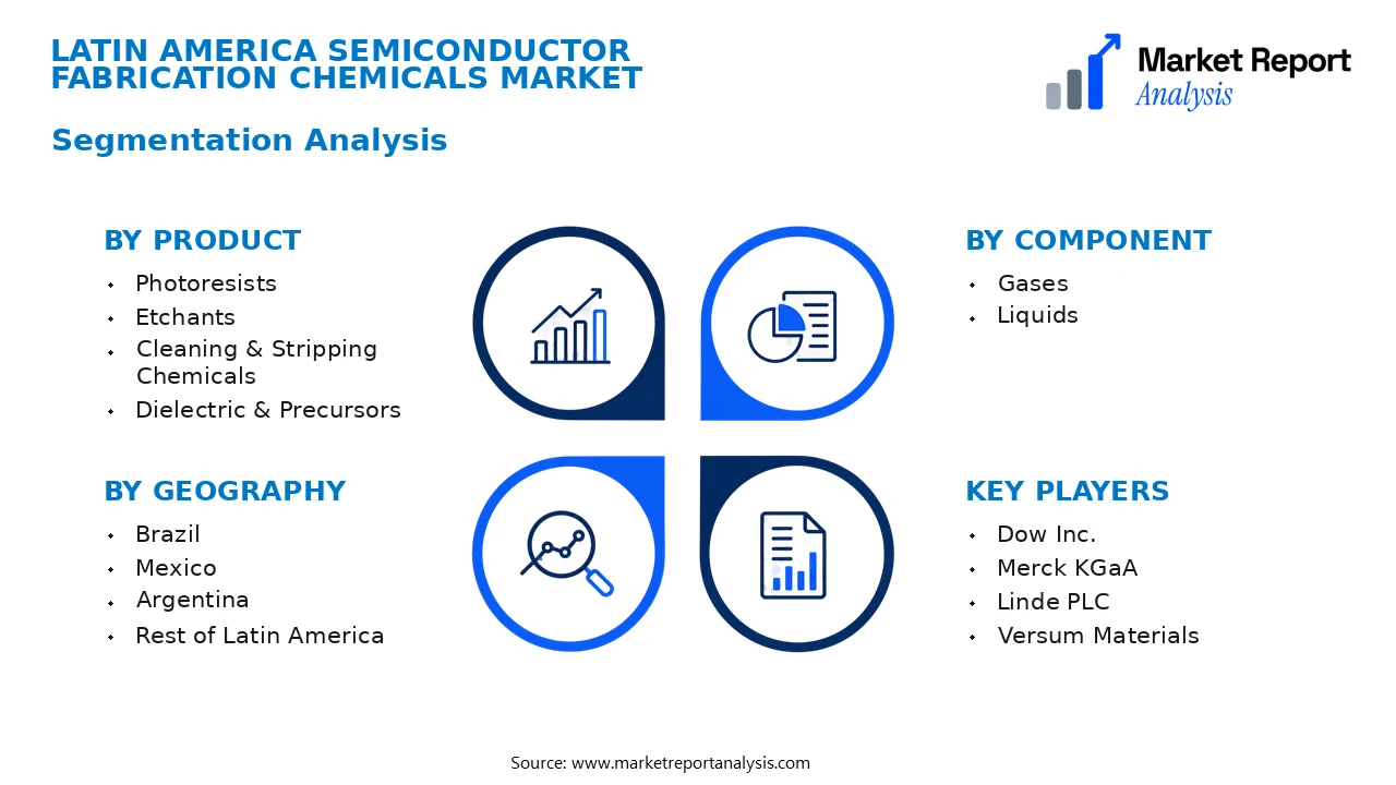 Latin America Semiconductor Fabrication Chemicals Market Segments and Segmentation Analysis Latin America Semiconductor Fabrication Chemicals Market Segments and Segmentation Analysis